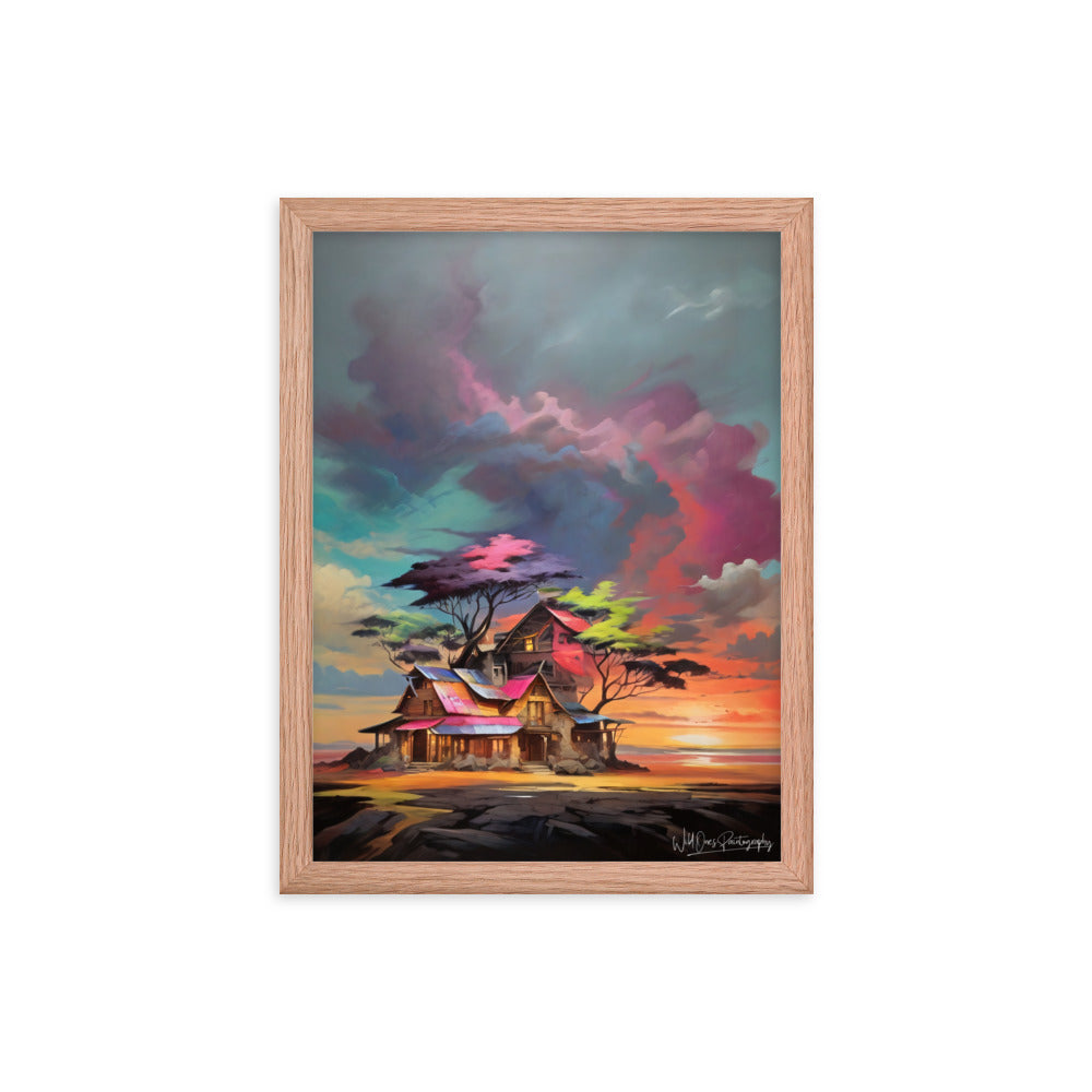 Vibrant Home Sunset - Framed Paintography
