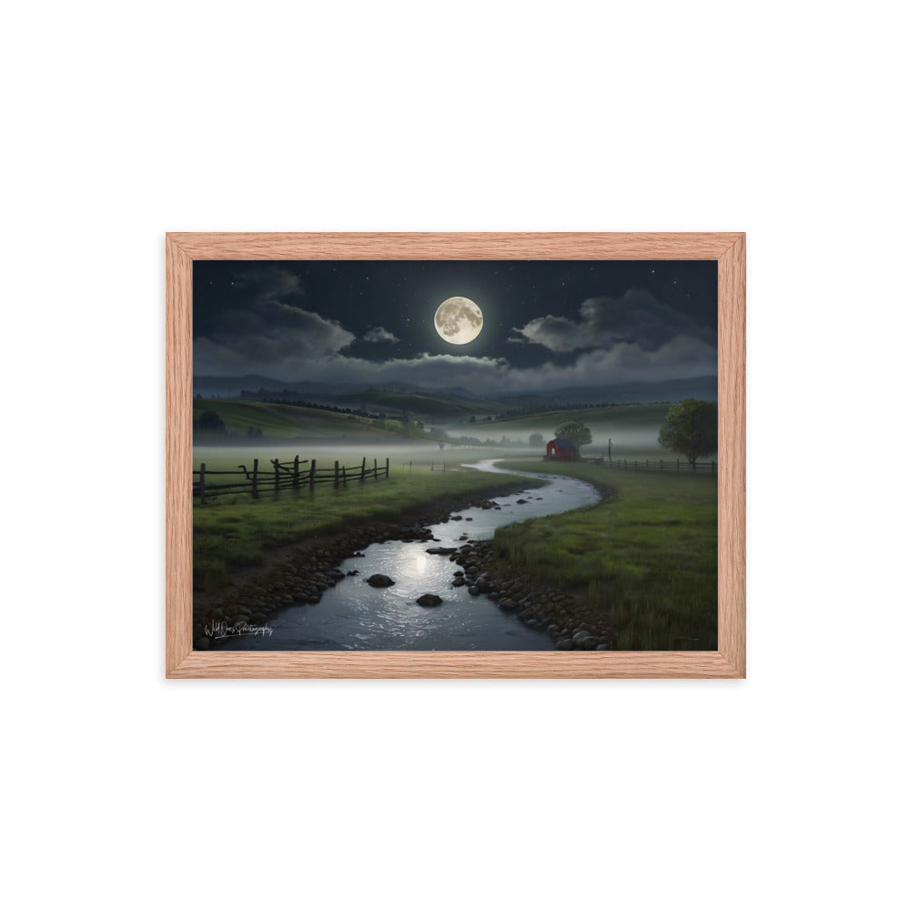 Moon Creek Prairie - Framed Paintography