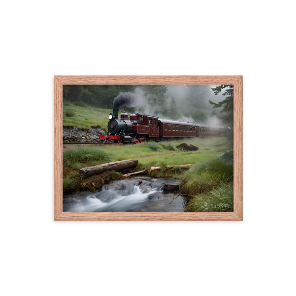 Misty Forest Train - Framed Paintography