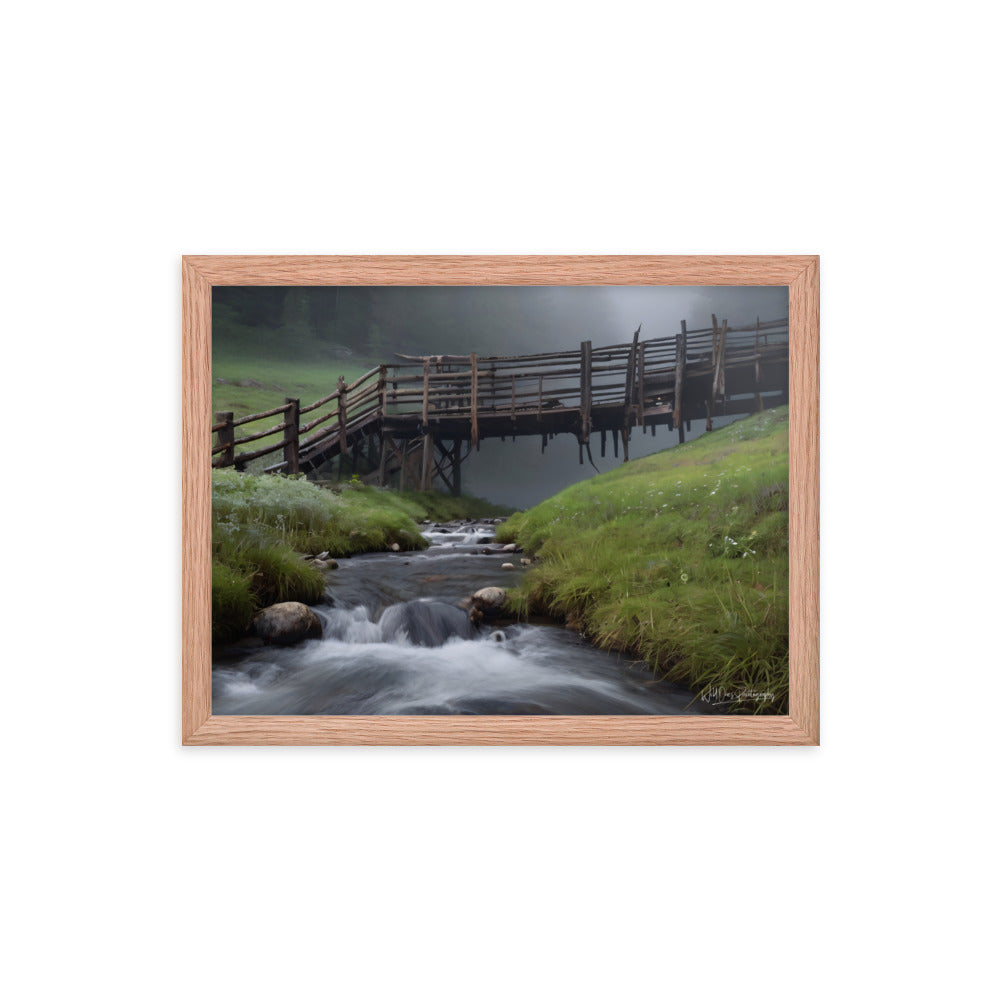 Misty Creek Bridge - Framed Paintography