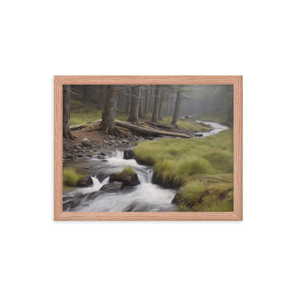 Misty Forest Creek - Framed Paintography