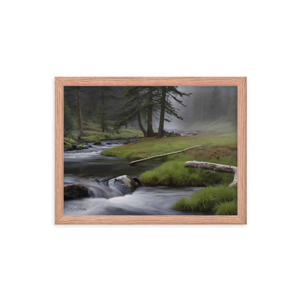 Mystic Woodland Brook - Framed Paintography