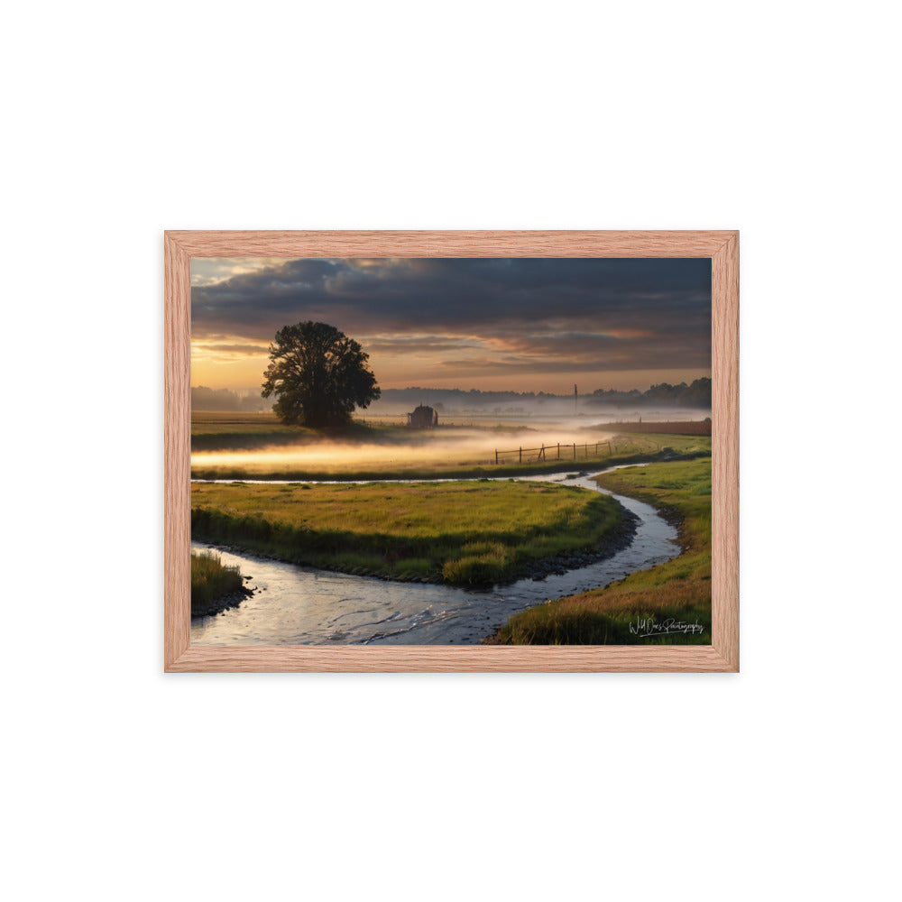 Misty Creek Island - Framed Paintography