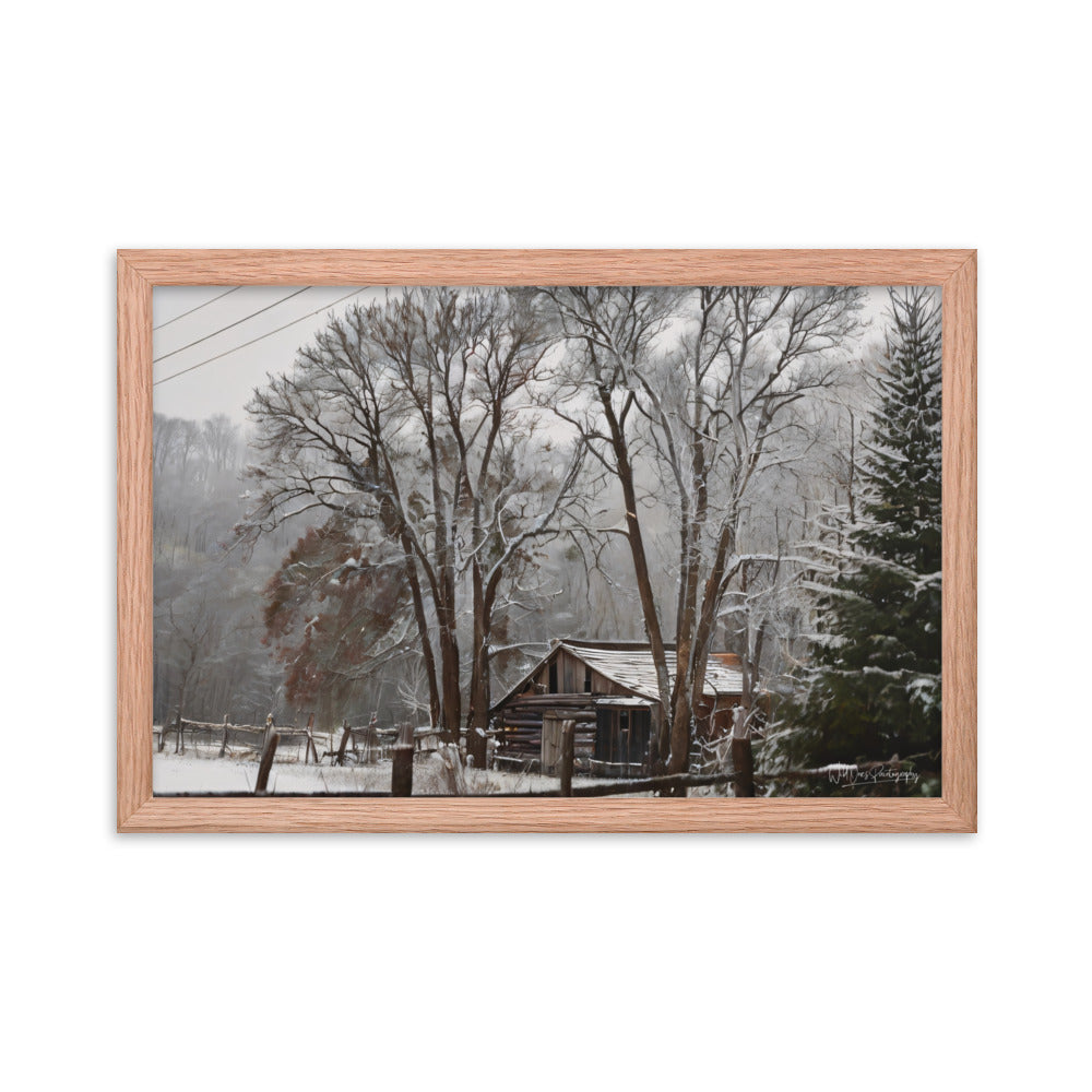 Winter Wonder Barn - Framed Paintography