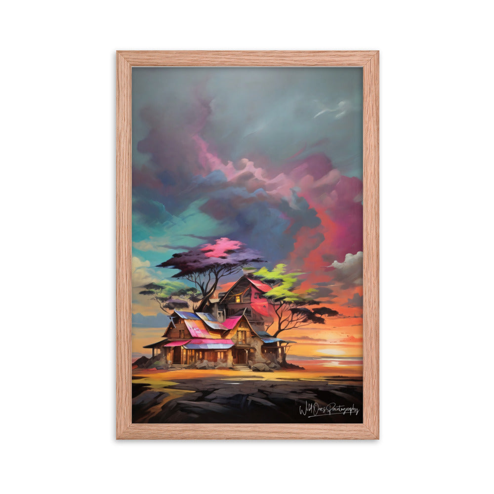 Vibrant Home Sunset - Framed Paintography