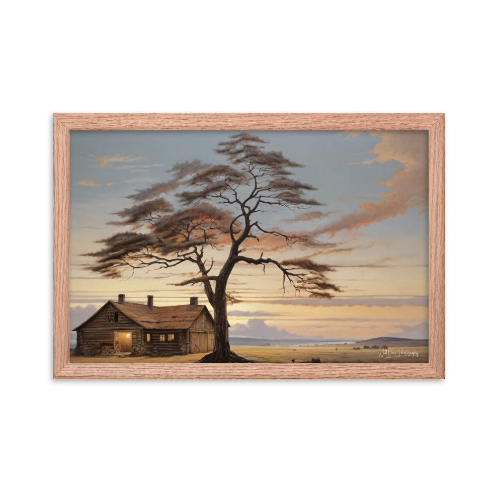 Prairie Cabin - Framed Paintography