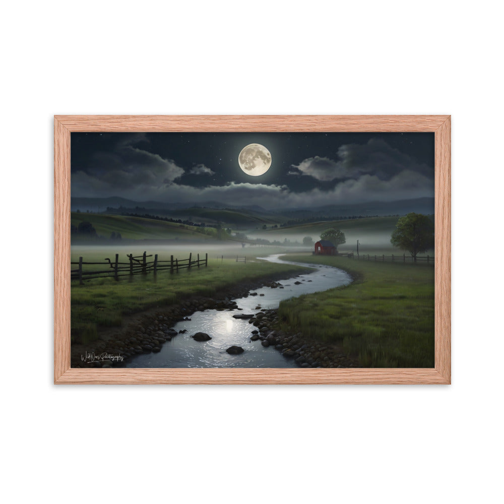 Moon Creek Prairie - Framed Paintography