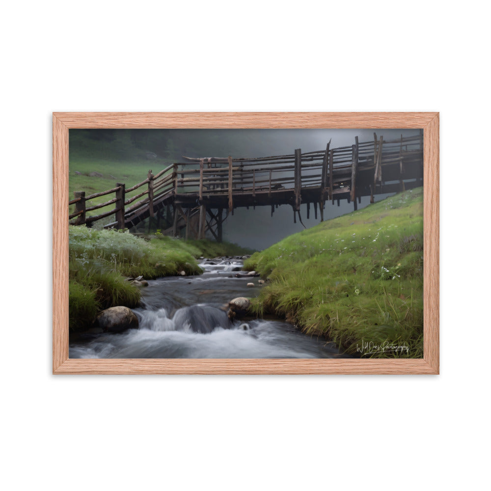 Misty Creek Bridge - Framed Paintography