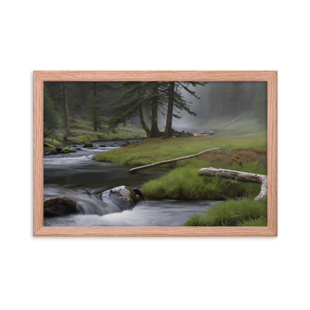 Mystic Woodland Brook - Framed Paintography