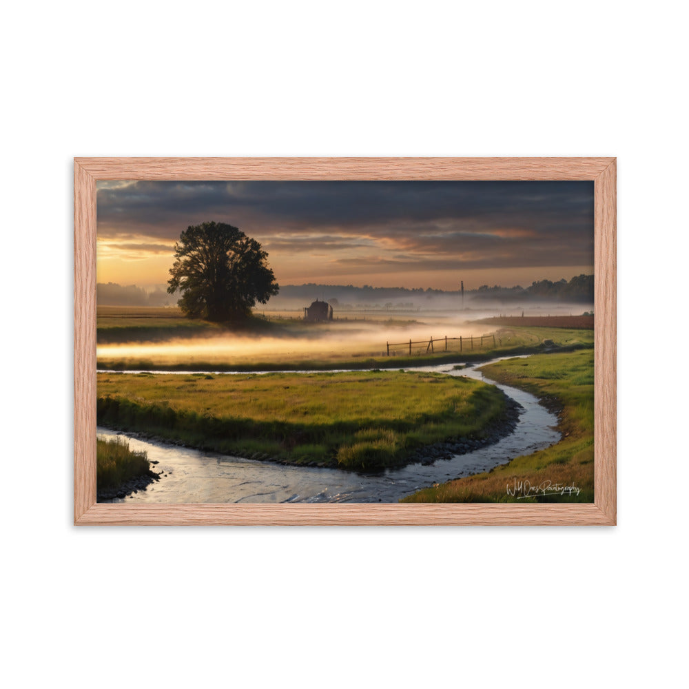 Misty Creek Island - Framed Paintography