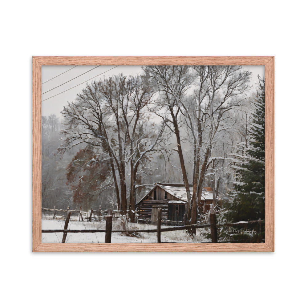 Winter Wonder Barn - Framed Paintography