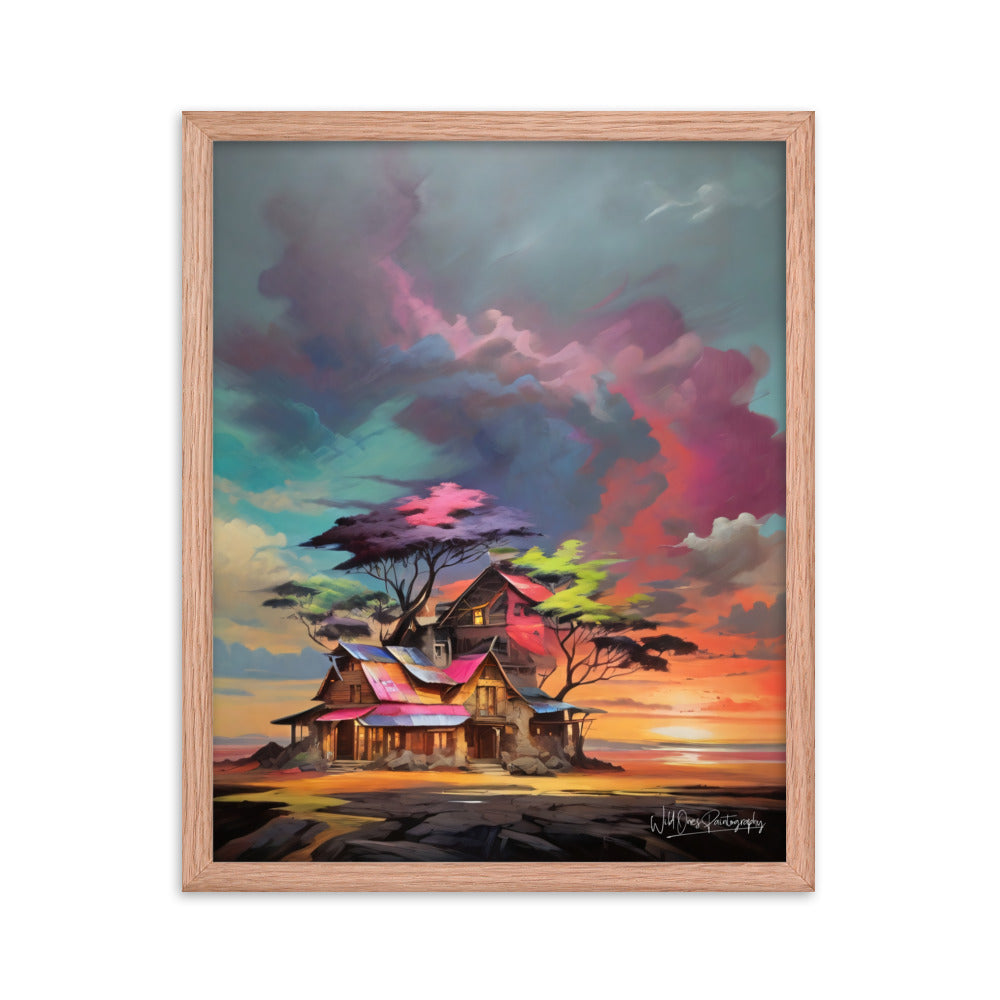 Vibrant Home Sunset - Framed Paintography