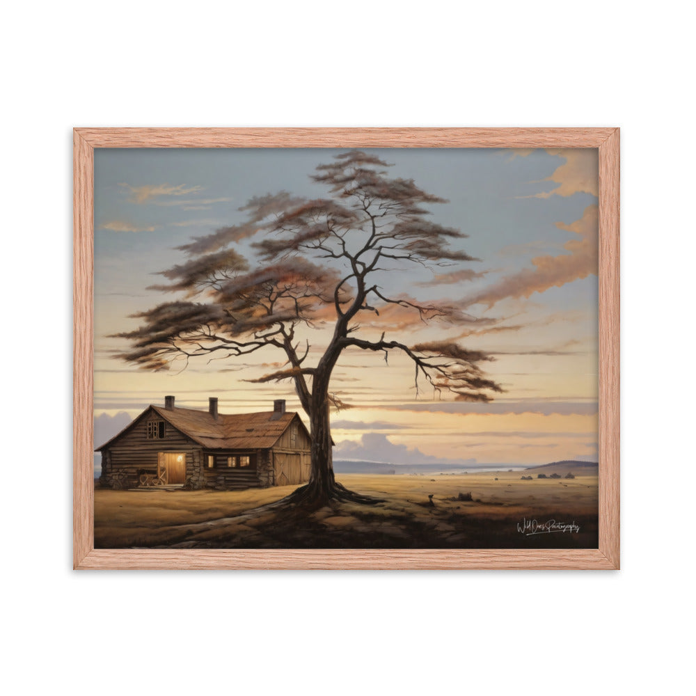 Prairie Cabin - Framed Paintography
