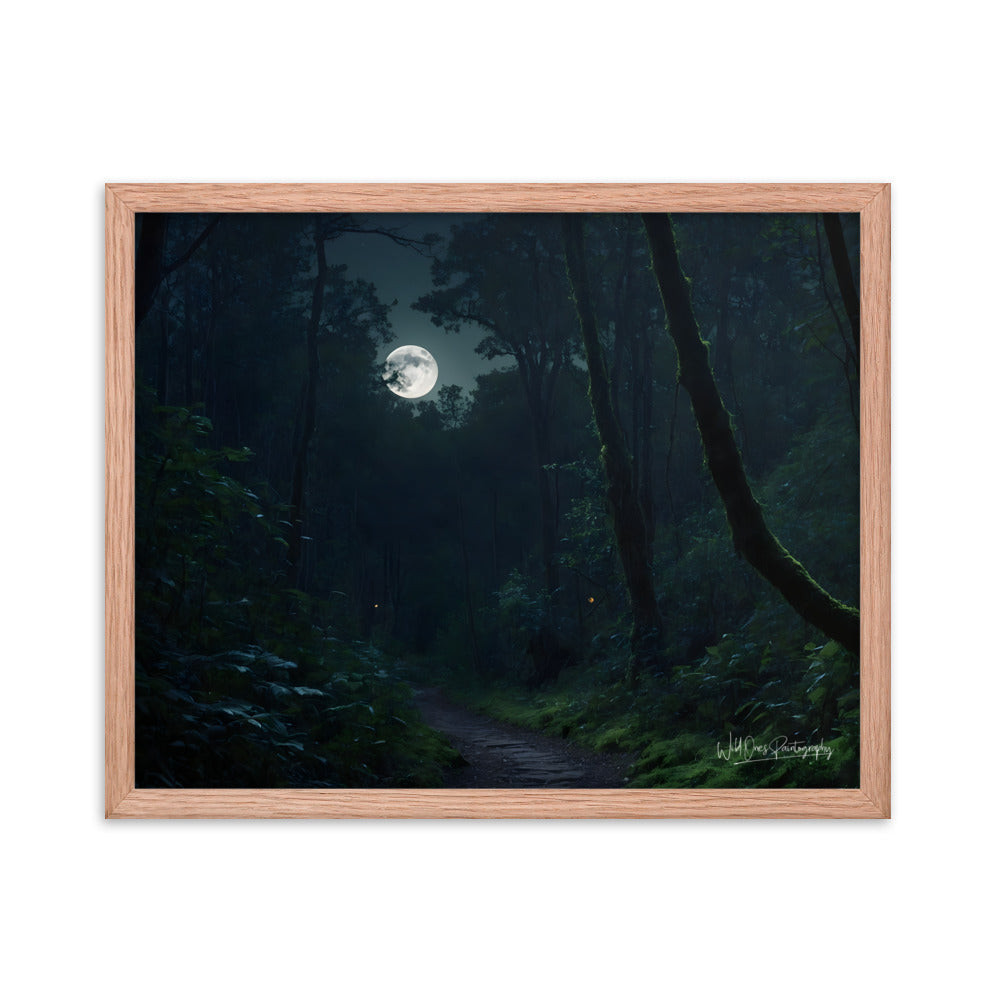 Moonlit Pathway - Framed Paintography