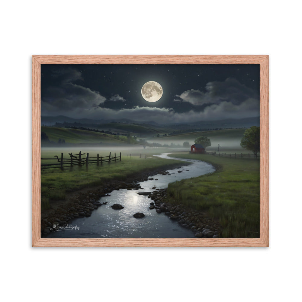 Moon Creek Prairie - Framed Paintography