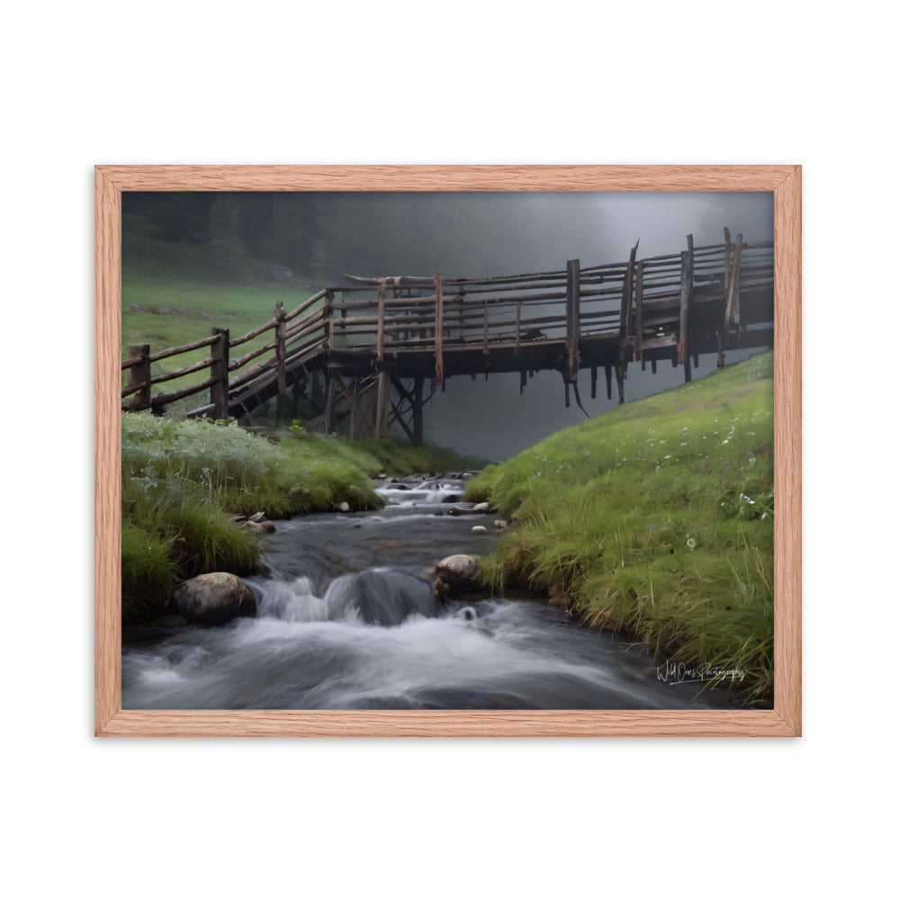 Misty Creek Bridge - Framed Paintography