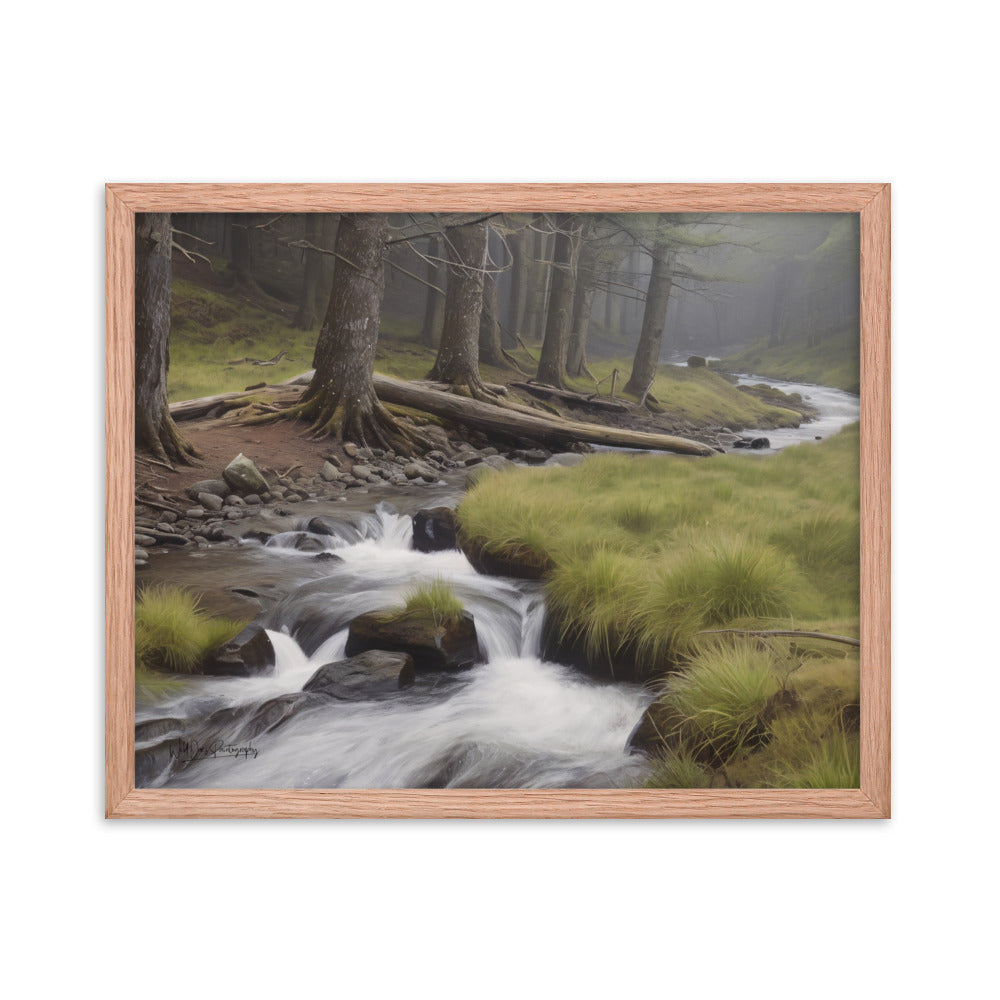 Misty Forest Creek - Framed Paintography