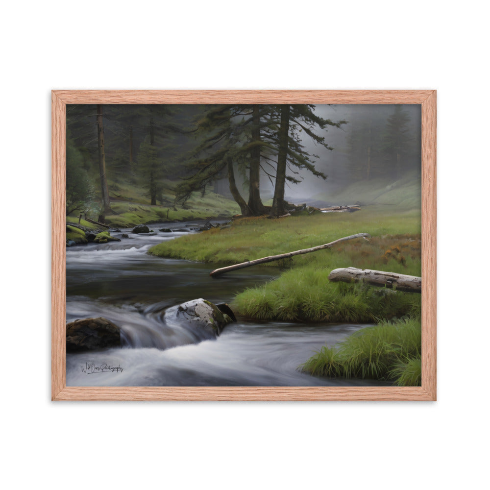 Mystic Woodland Brook - Framed Paintography