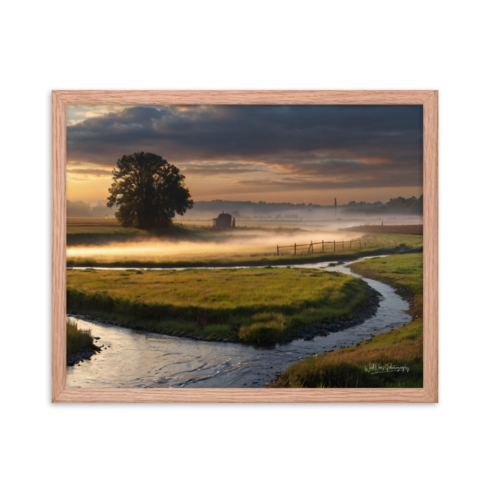 Misty Creek Island - Framed Paintography
