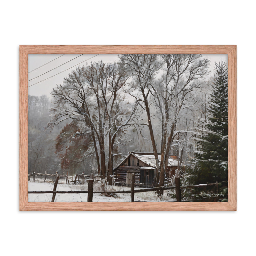 Winter Wonder Barn - Framed Paintography