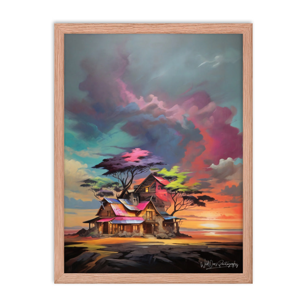 Vibrant Home Sunset - Framed Paintography