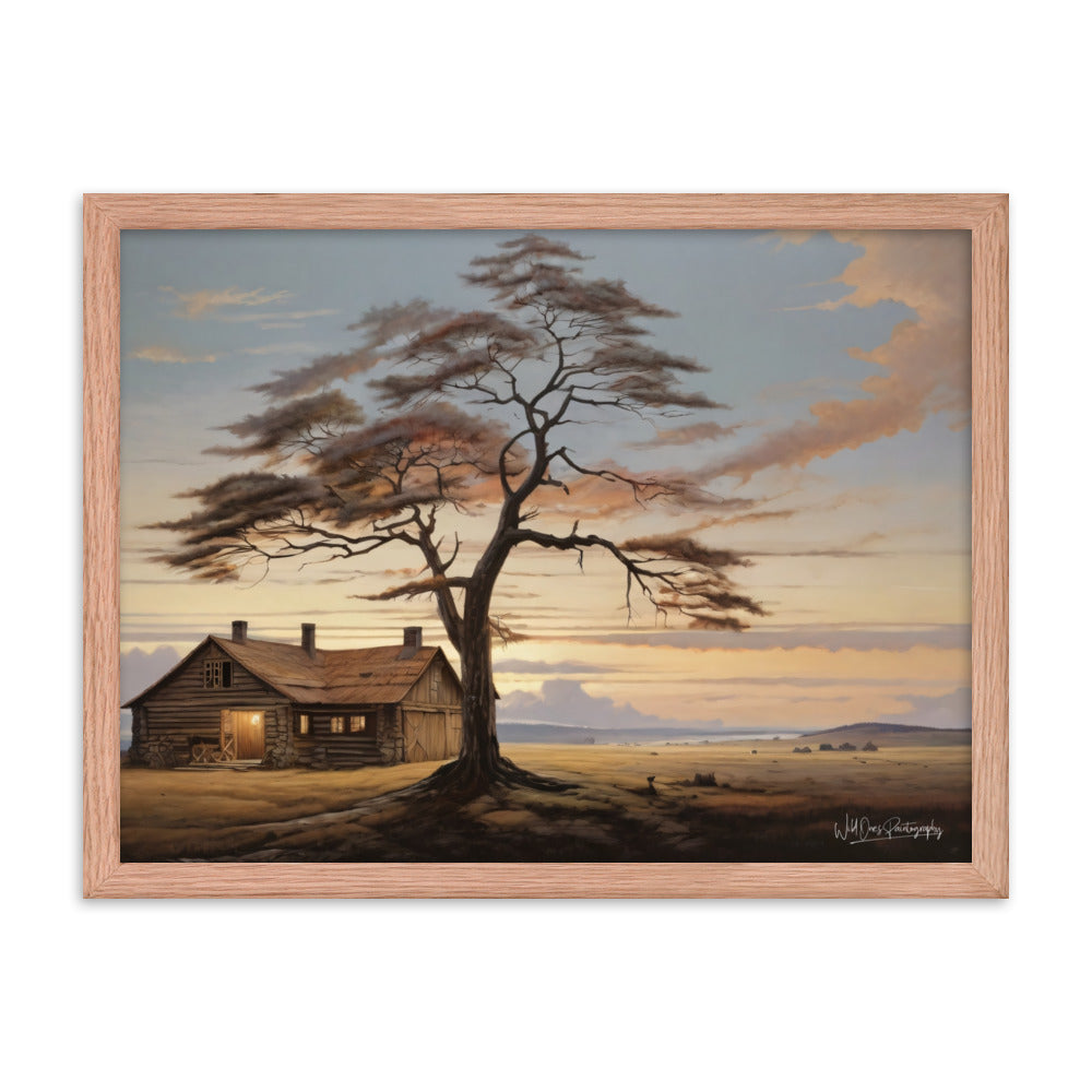Prairie Cabin - Framed Paintography