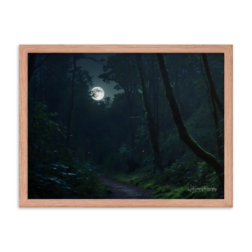 Moonlit Pathway - Framed Paintography