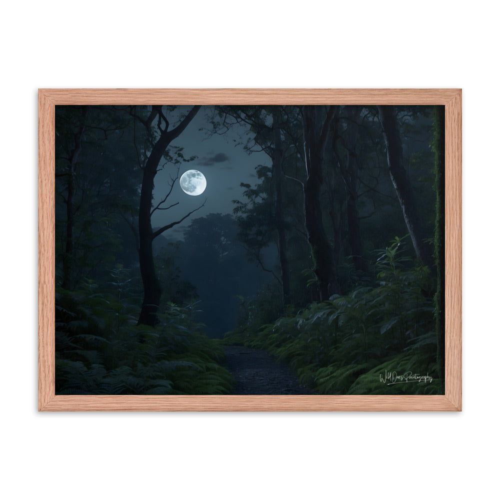 Moonlit Way - Framed Paintography