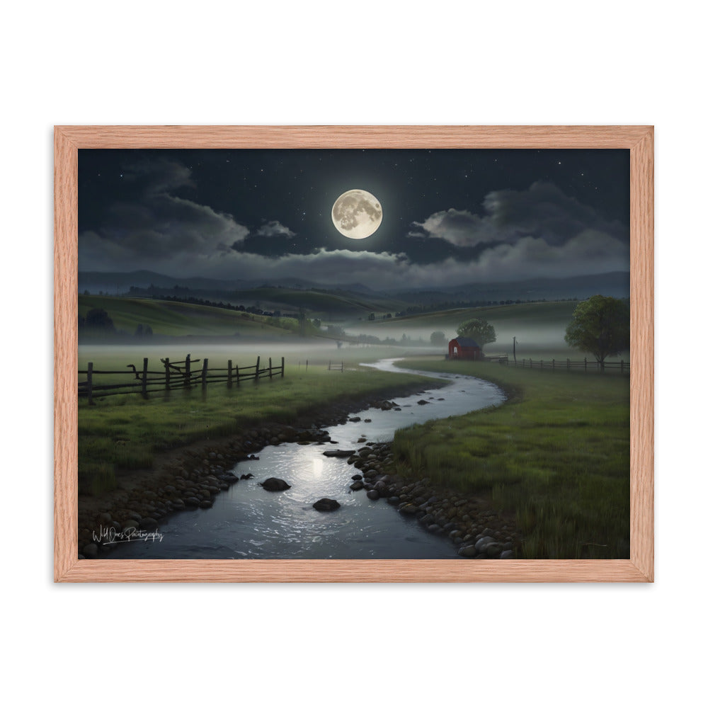 Moon Creek Prairie - Framed Paintography