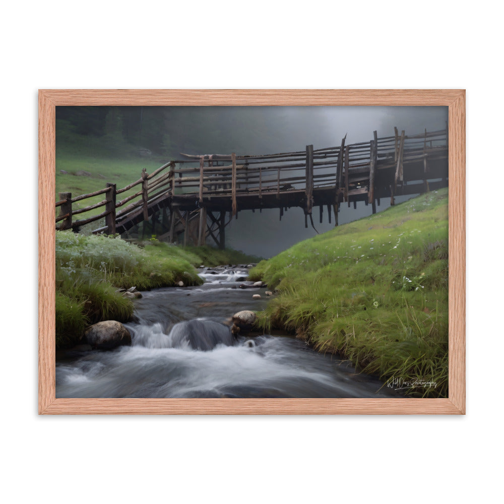 Misty Creek Bridge - Framed Paintography