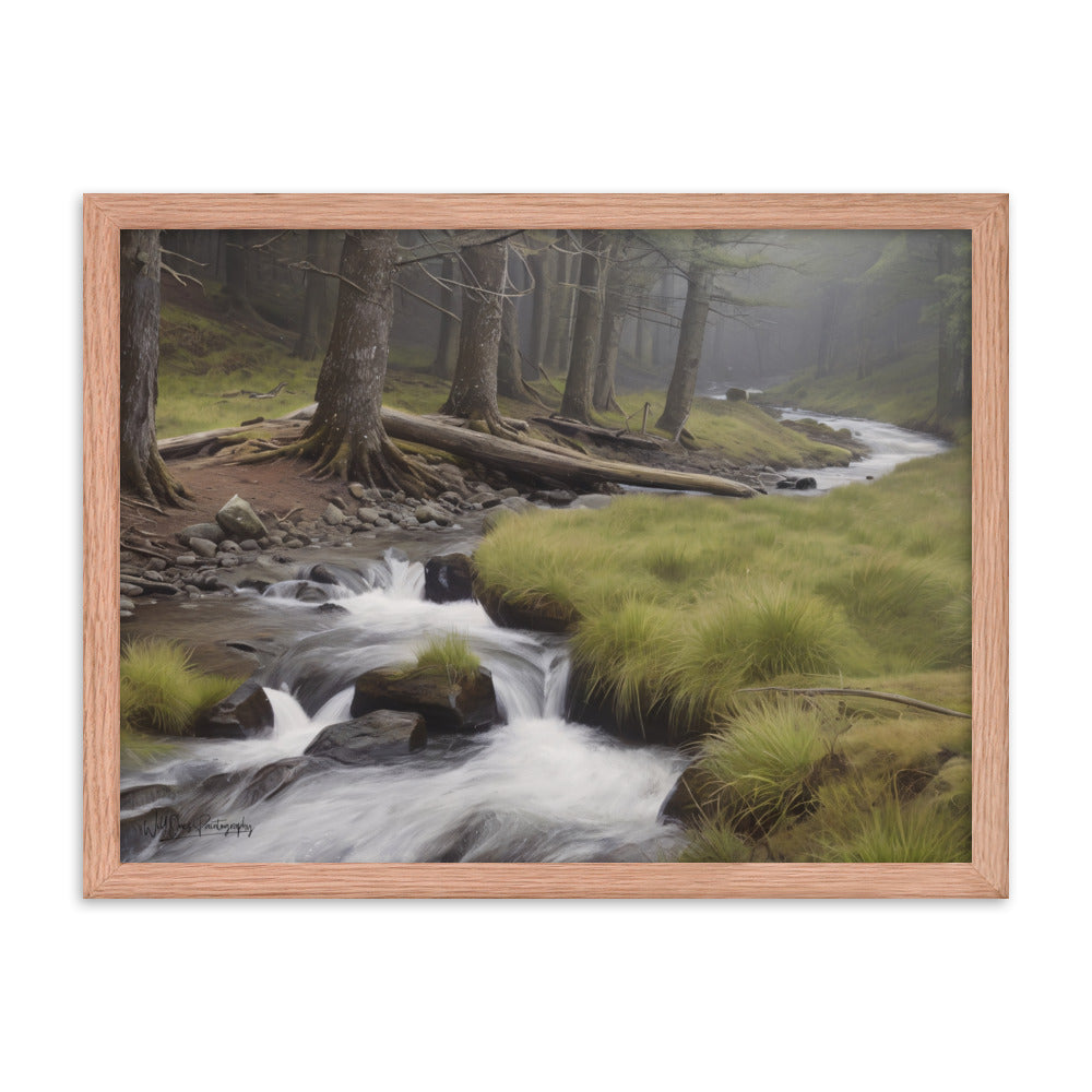 Misty Forest Creek - Framed Paintography