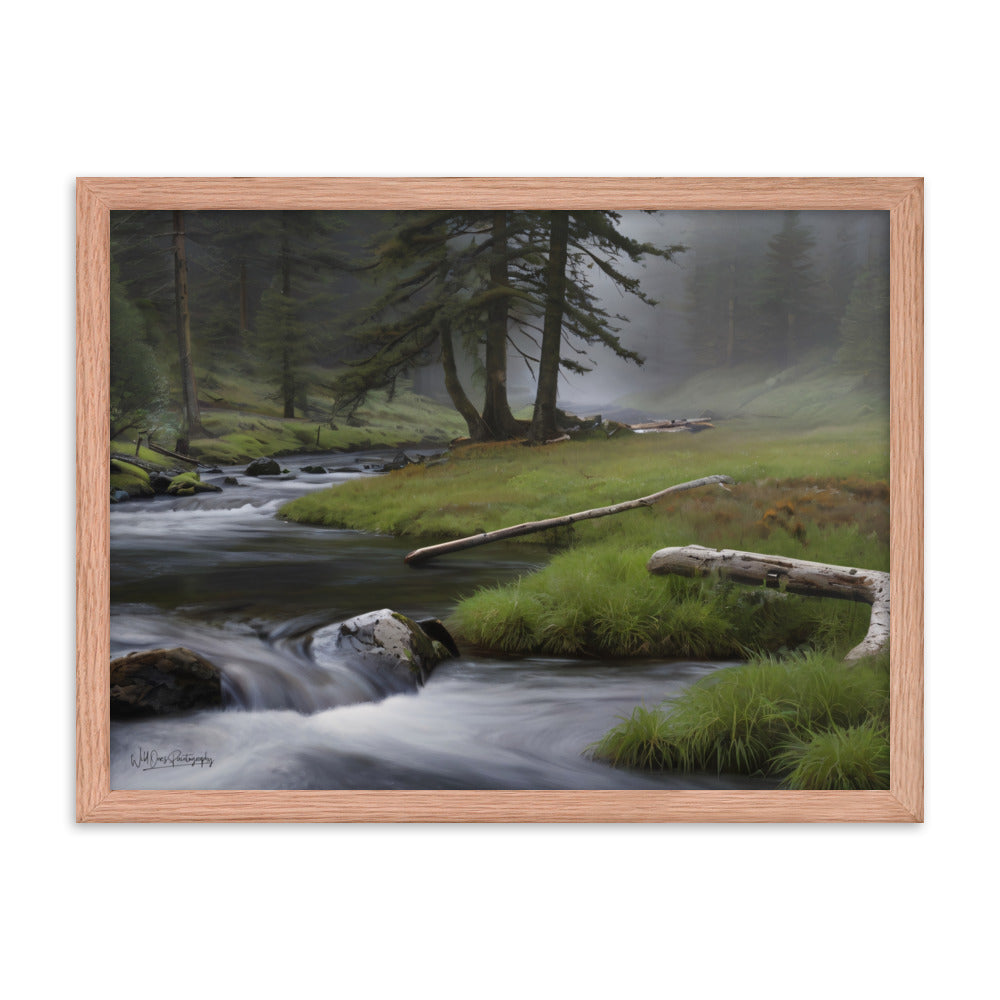 Mystic Woodland Brook - Framed Paintography