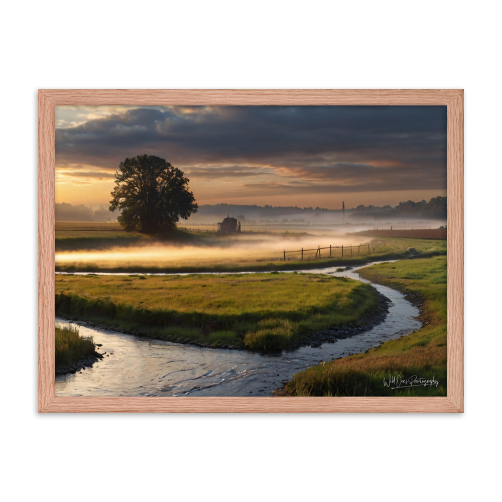 Misty Creek Island - Framed Paintography