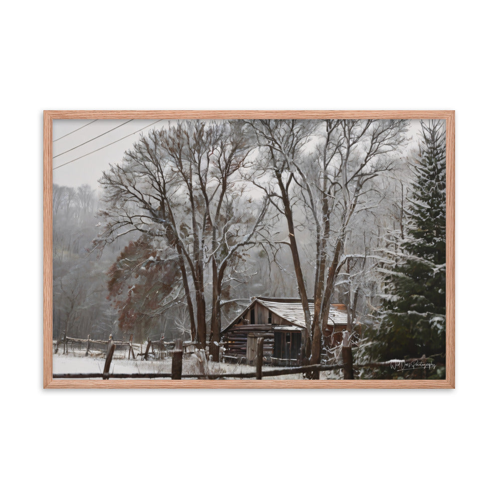 Winter Wonder Barn - Framed Paintography