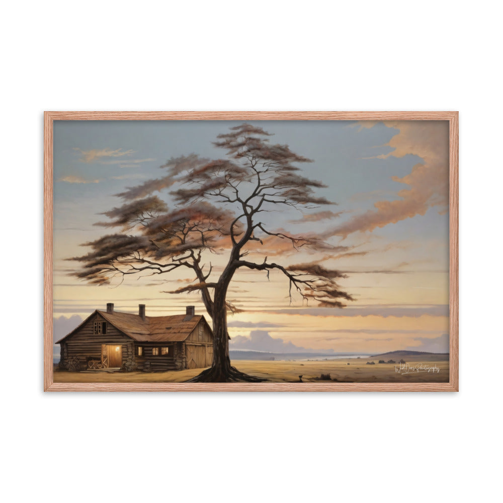 Prairie Cabin - Framed Paintography