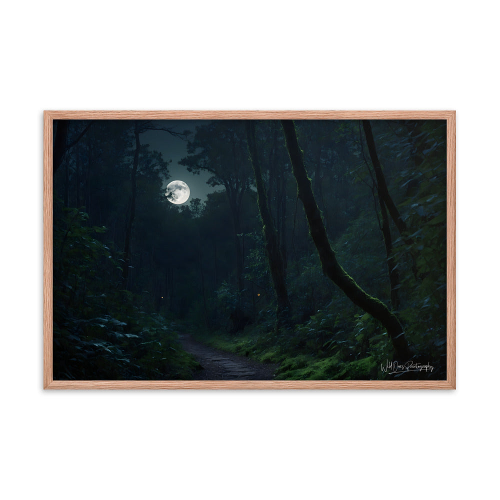 Moonlit Pathway - Framed Paintography