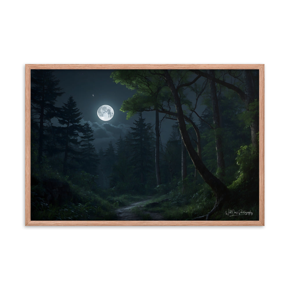 Moonlit Path - Framed Paintography