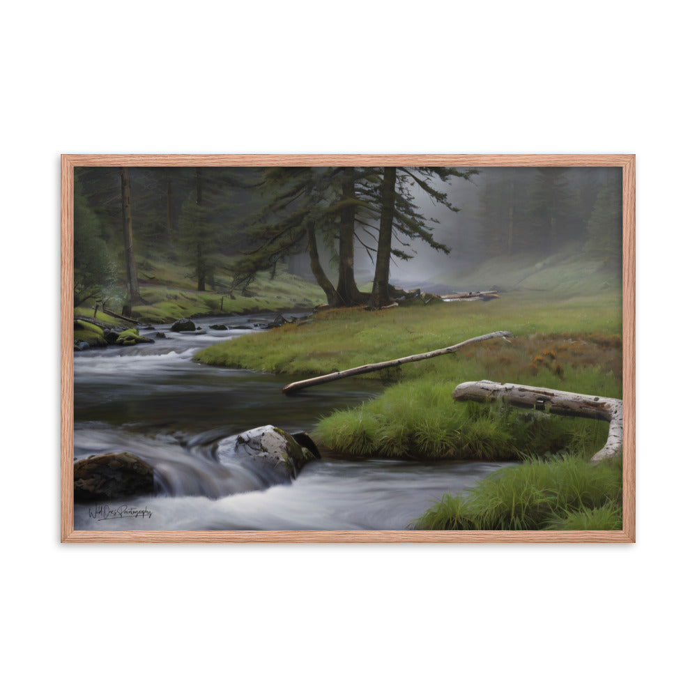 Mystic Woodland Brook - Framed Paintography