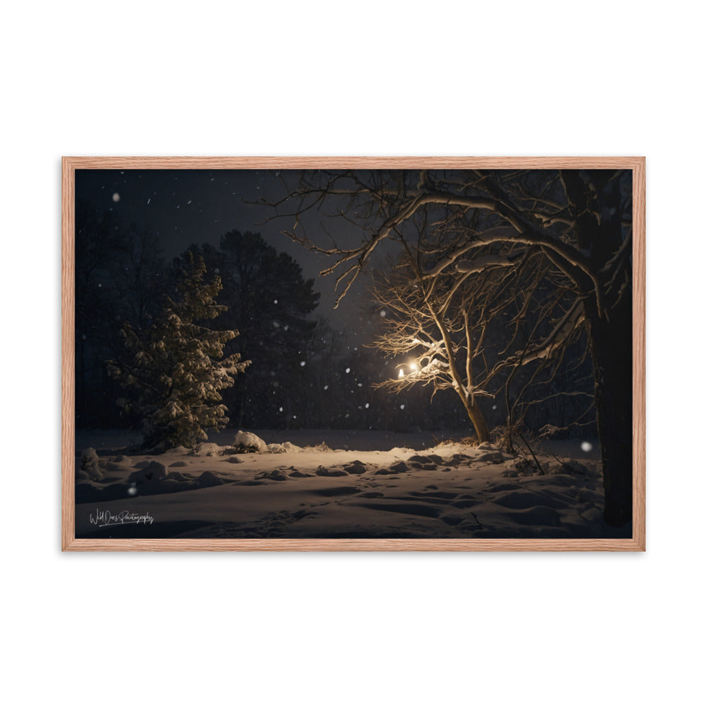 Midnight Snow - Framed Paintography