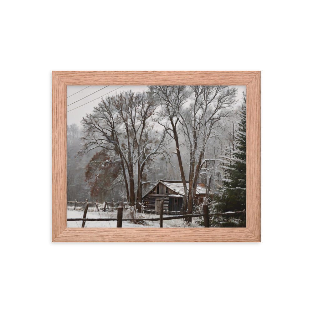 Winter Wonder Barn - Framed Paintography
