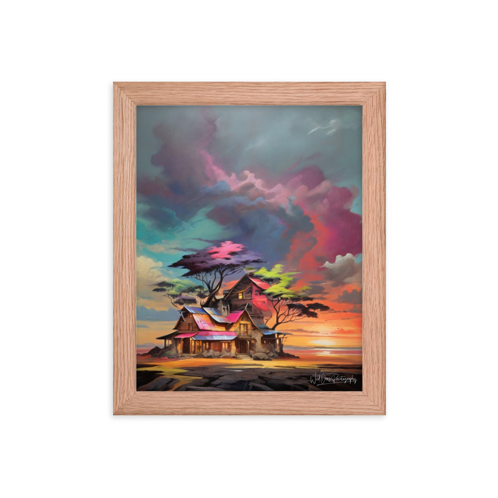 Vibrant Home Sunset - Framed Paintography