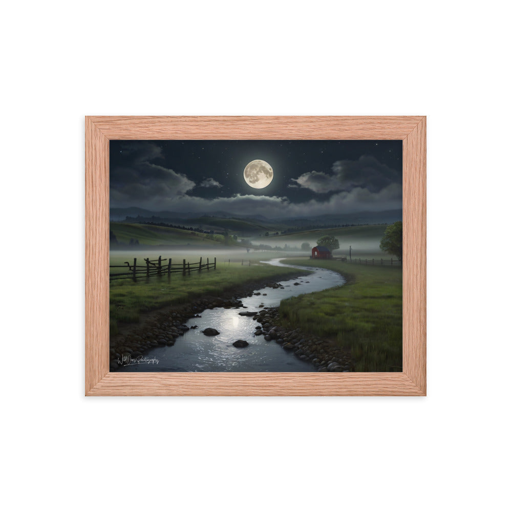 Moon Creek Prairie - Framed Paintography