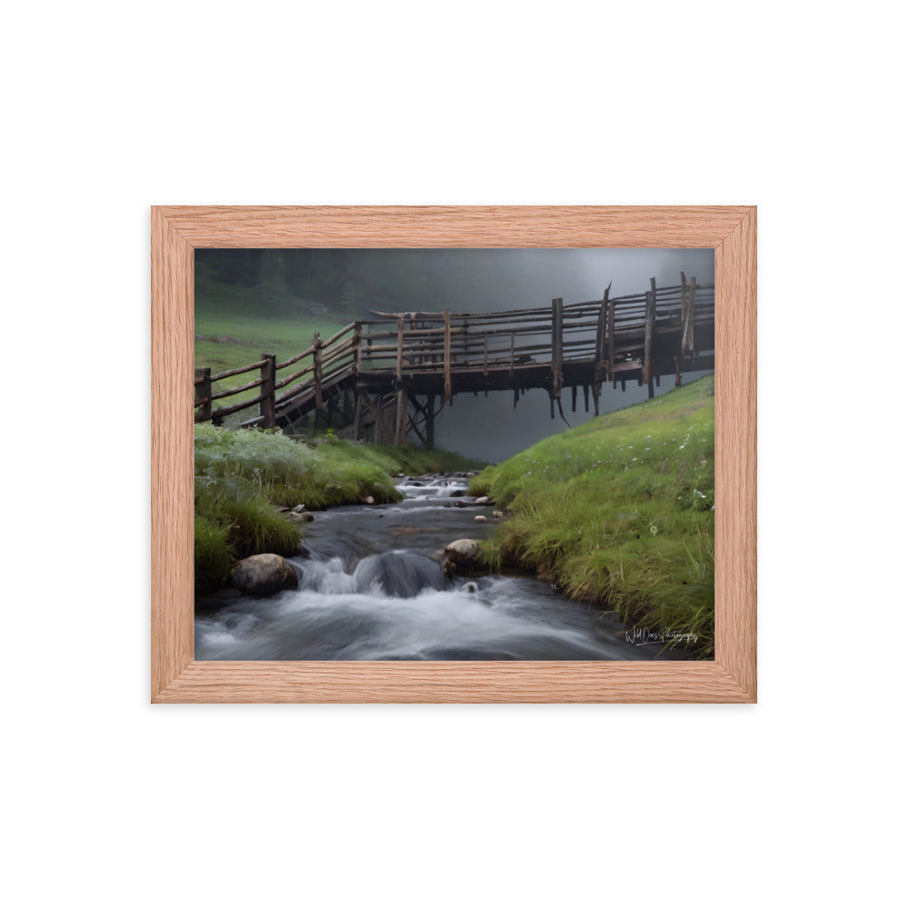 Misty Creek Bridge - Framed Paintography