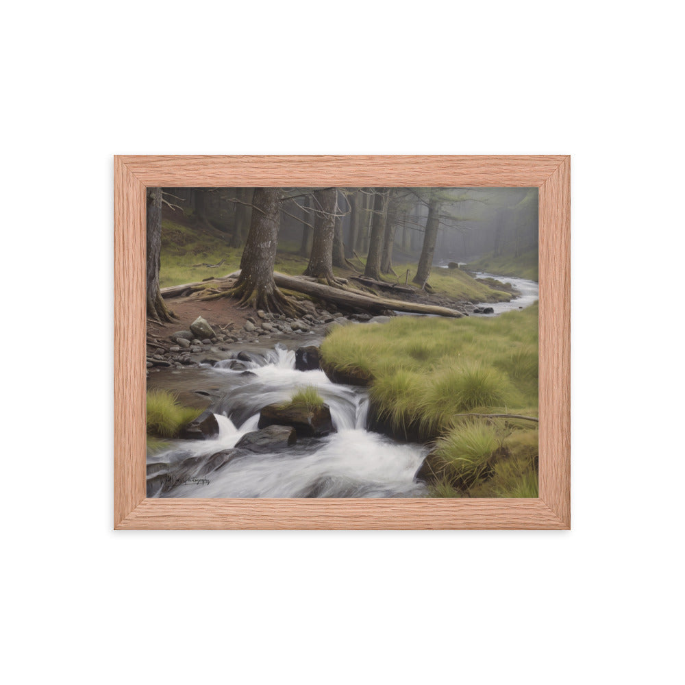 Misty Forest Creek - Framed Paintography