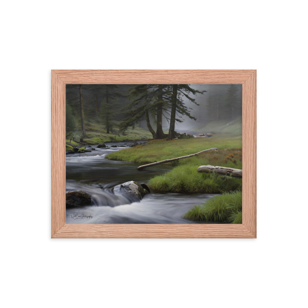 Mystic Woodland Brook - Framed Paintography