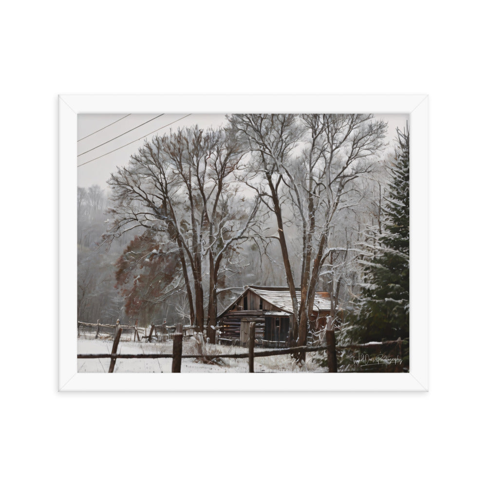 Winter Wonder Barn - Framed Paintography