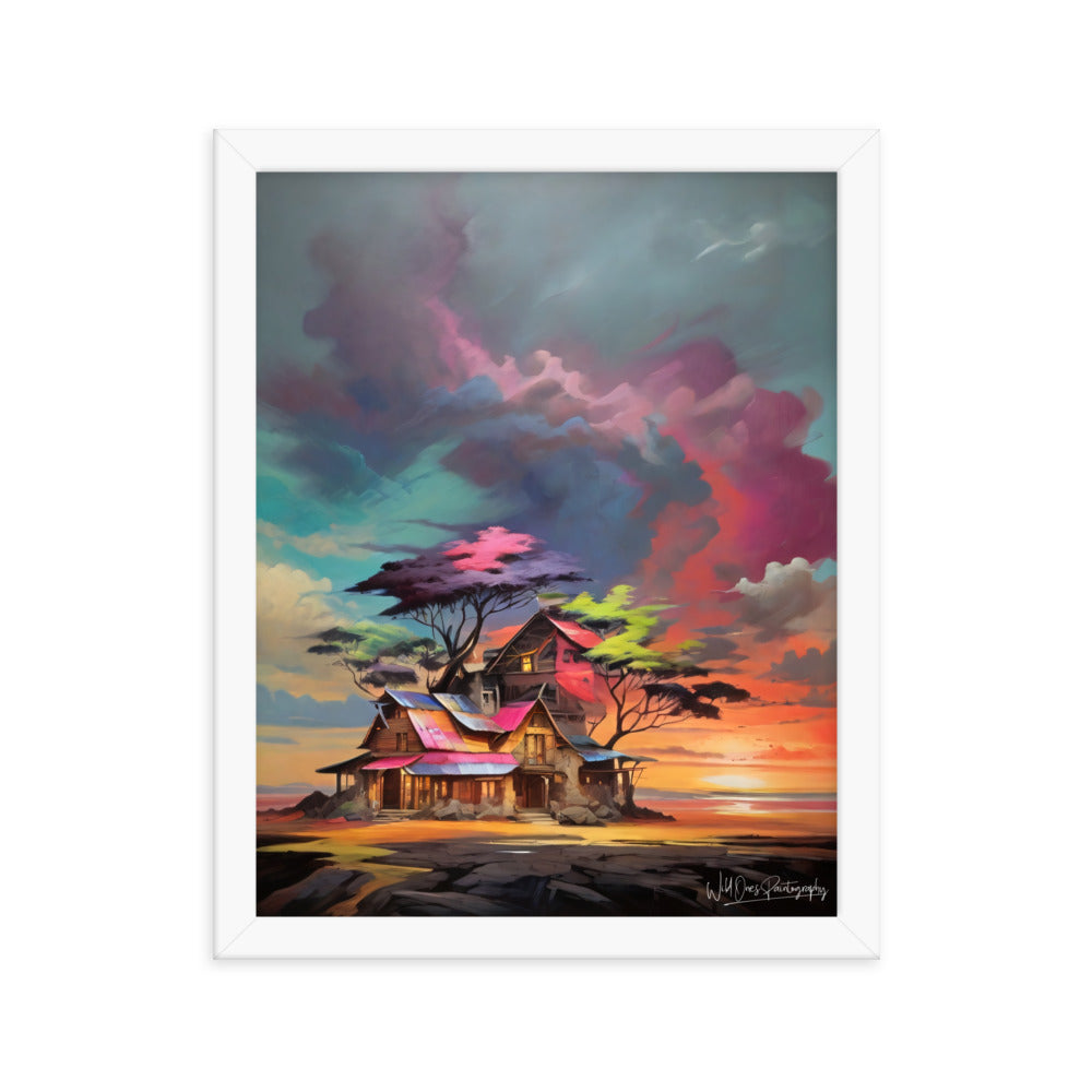 Vibrant Home Sunset - Framed Paintography