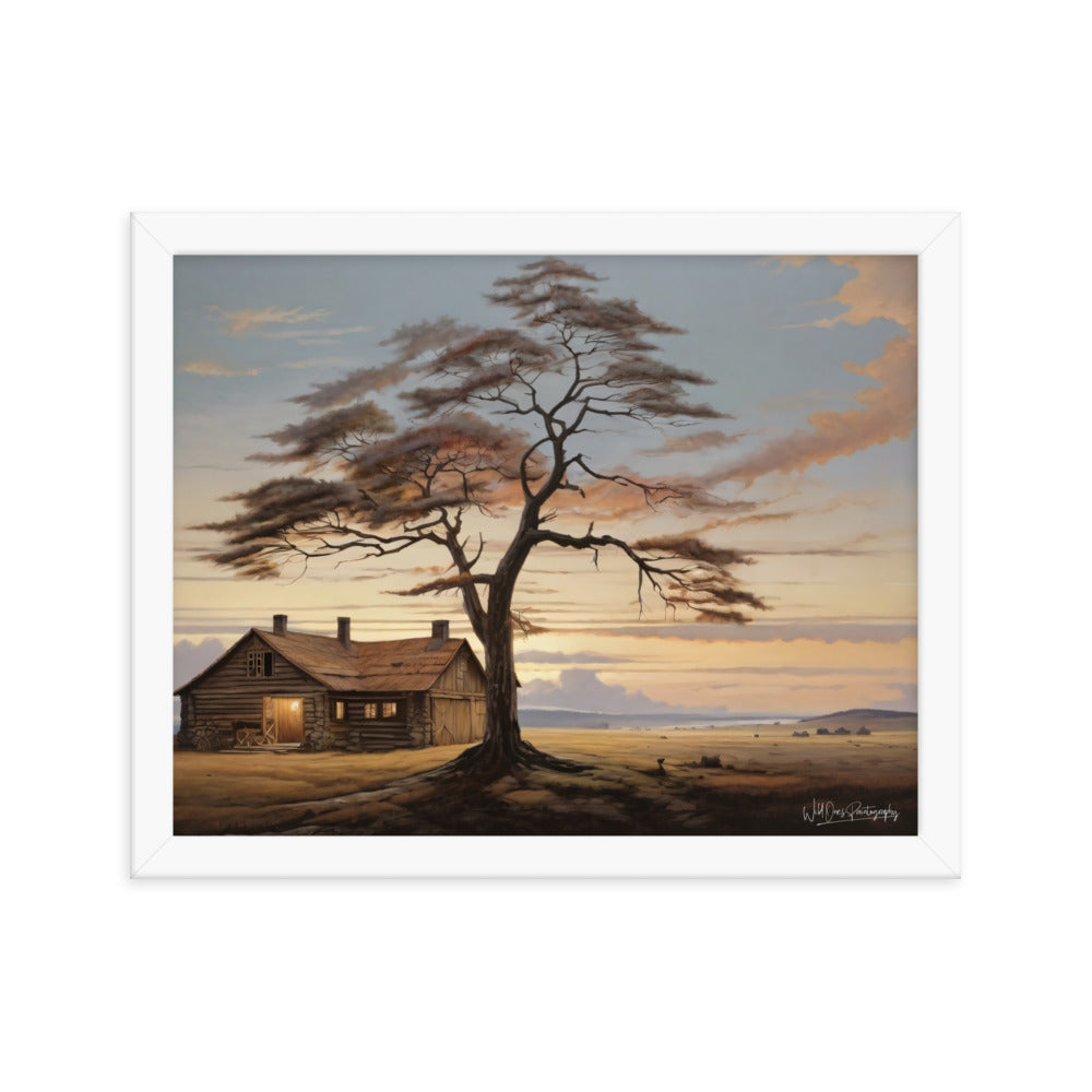 Prairie Cabin - Framed Paintography