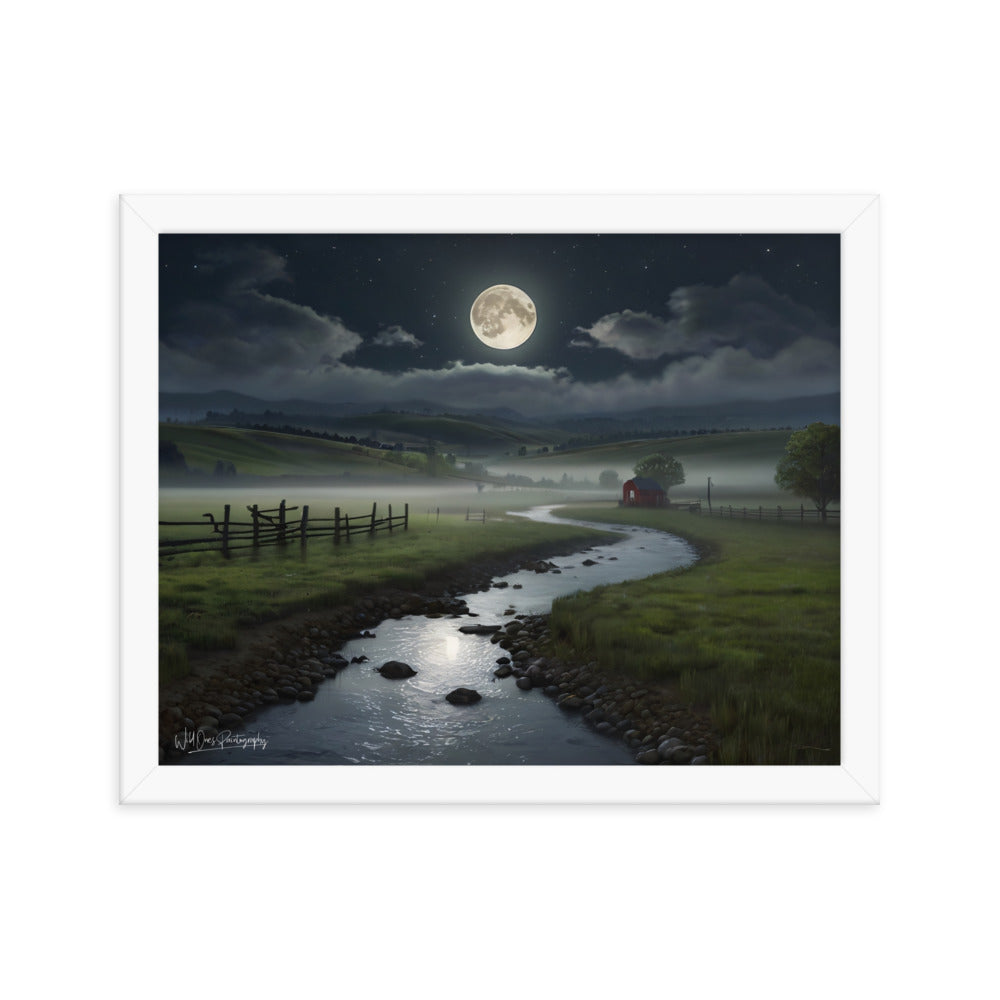 Moon Creek Prairie - Framed Paintography