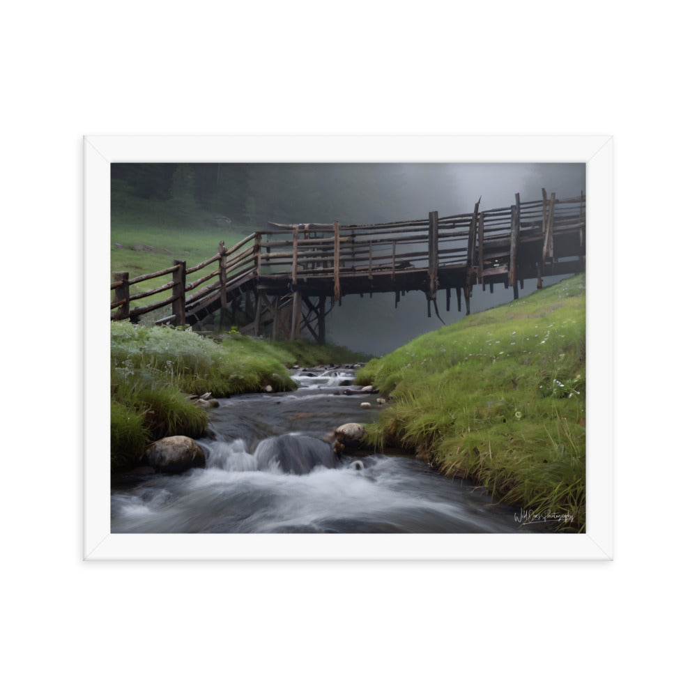 Misty Creek Bridge - Framed Paintography